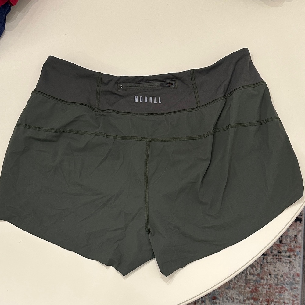 NOBULL Women's Army Green Pace Shorts | 3in inseam